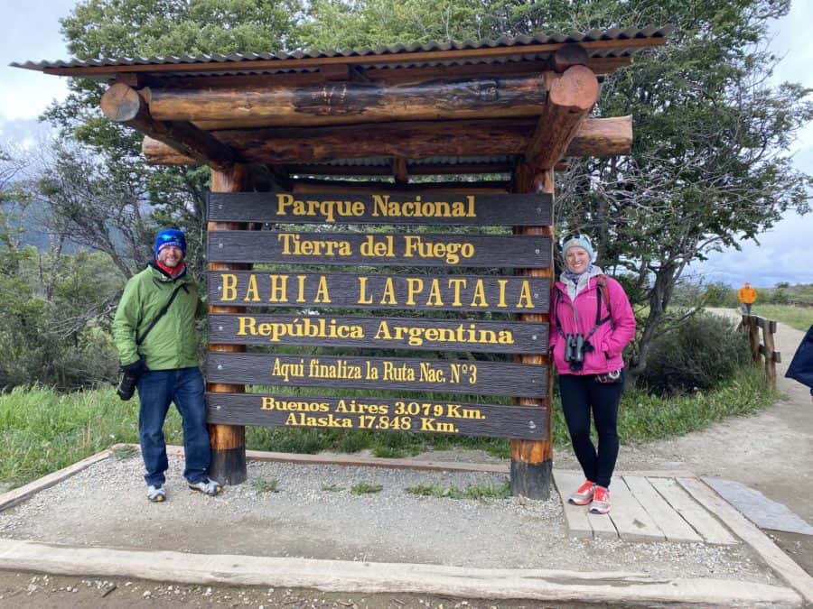 Birding in Ushuaia Argentina - End of Route 3 sign